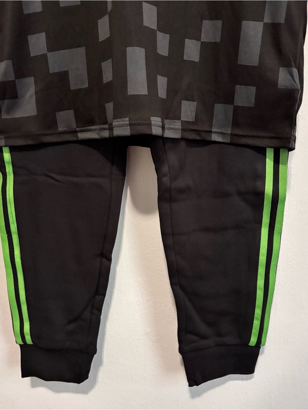 Adidas X Minecraft Black & Neon Green Graphic Tee - Picture 4 of 7
